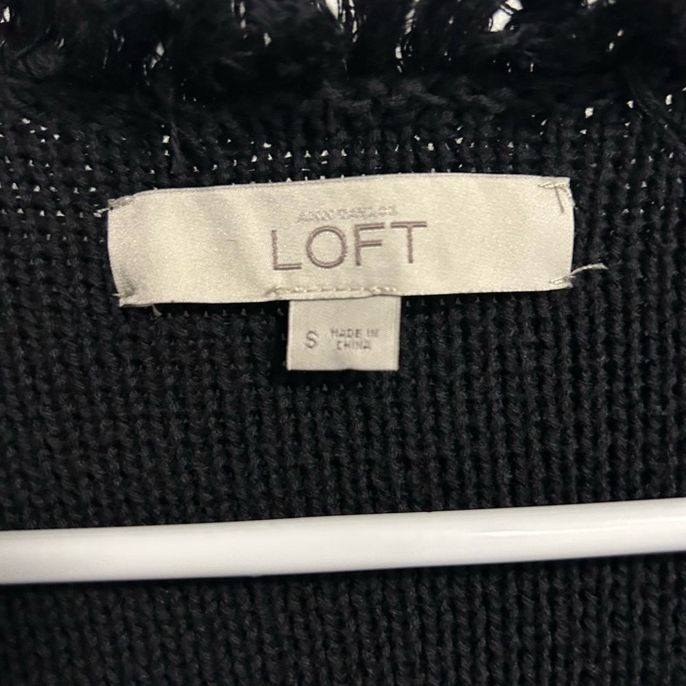 LOFT Textured Black Cardigan Sweater - Picture 2 of 6